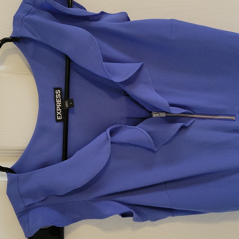 Express Blue Ruffle Romper, Size 0 - Picture 3 of 5